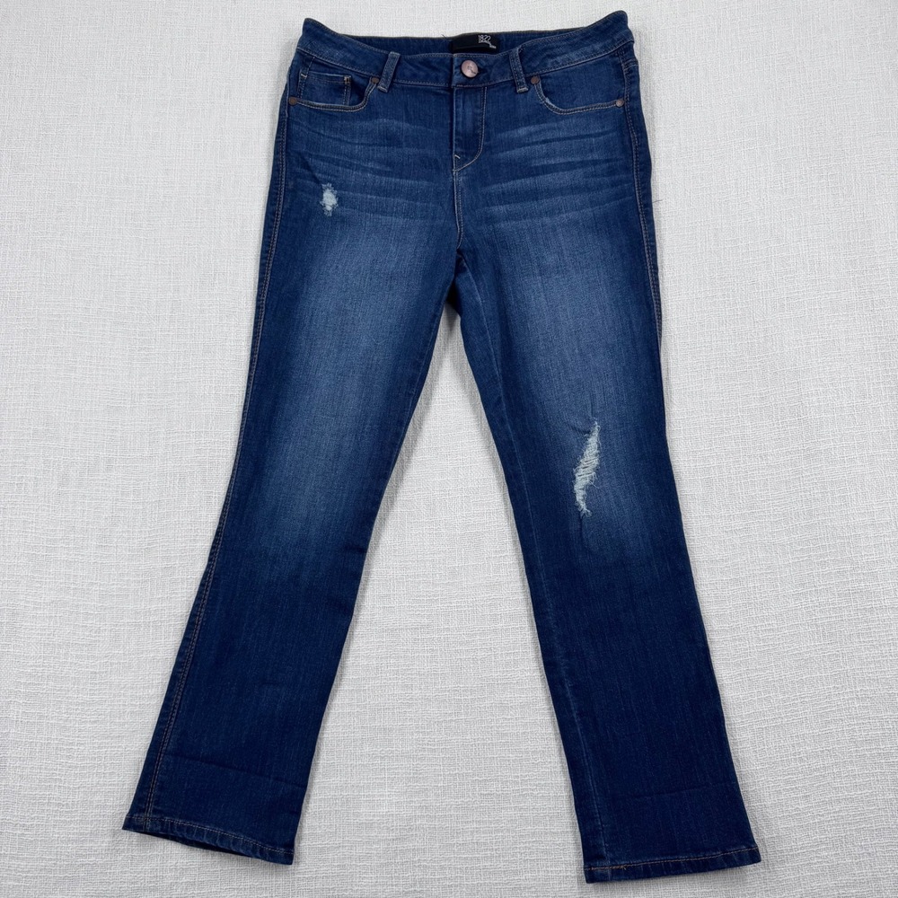 1822 Denim Womens Slim Straight Distressed Dark Wash‎ Jeans Size 6/28 CJ8C3177C6